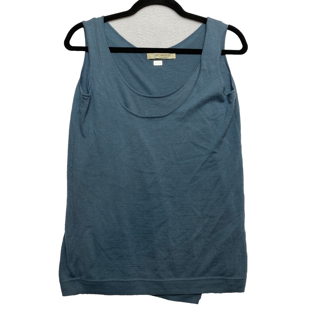 Exception De Mixmind Top Womens S Blue Gray Sleeveless Wool Cashmere Tank